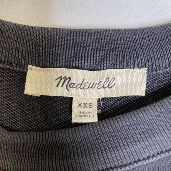 Madewell Top Sweatshirt XXS Heather Gray Raglan Long Sleeve Oversized Relaxed - Picture 4 of 8